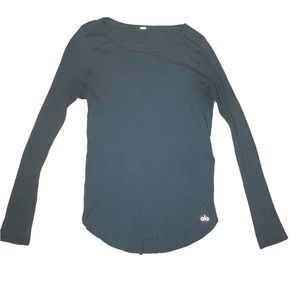 Alo Yoga  Women's Horizon Long Sleeve Ribbed Shirt Size Small Legion Blue 💙